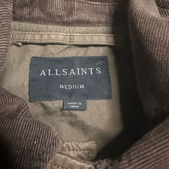 All Saints Brown utility jacket corduroy neck medium - Picture 3 of 8